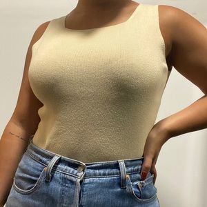 Vintage Cream Sweater Tank Top